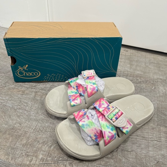 Chaco Light Tie Dye Chillos Slip On Slides Size 6 US $50 - Picture 2 of 7